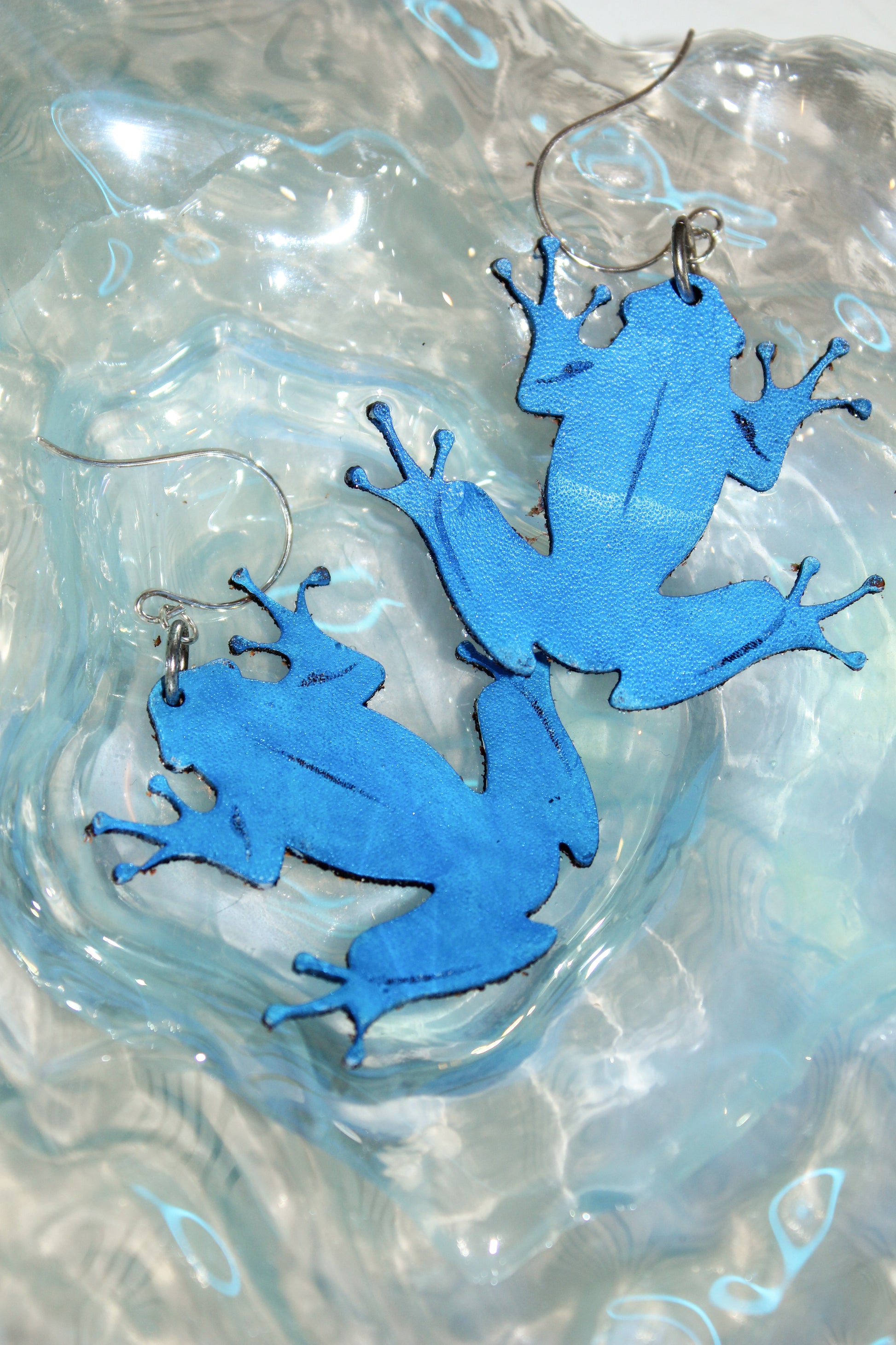 Onyx and Wolf Frog Earrings