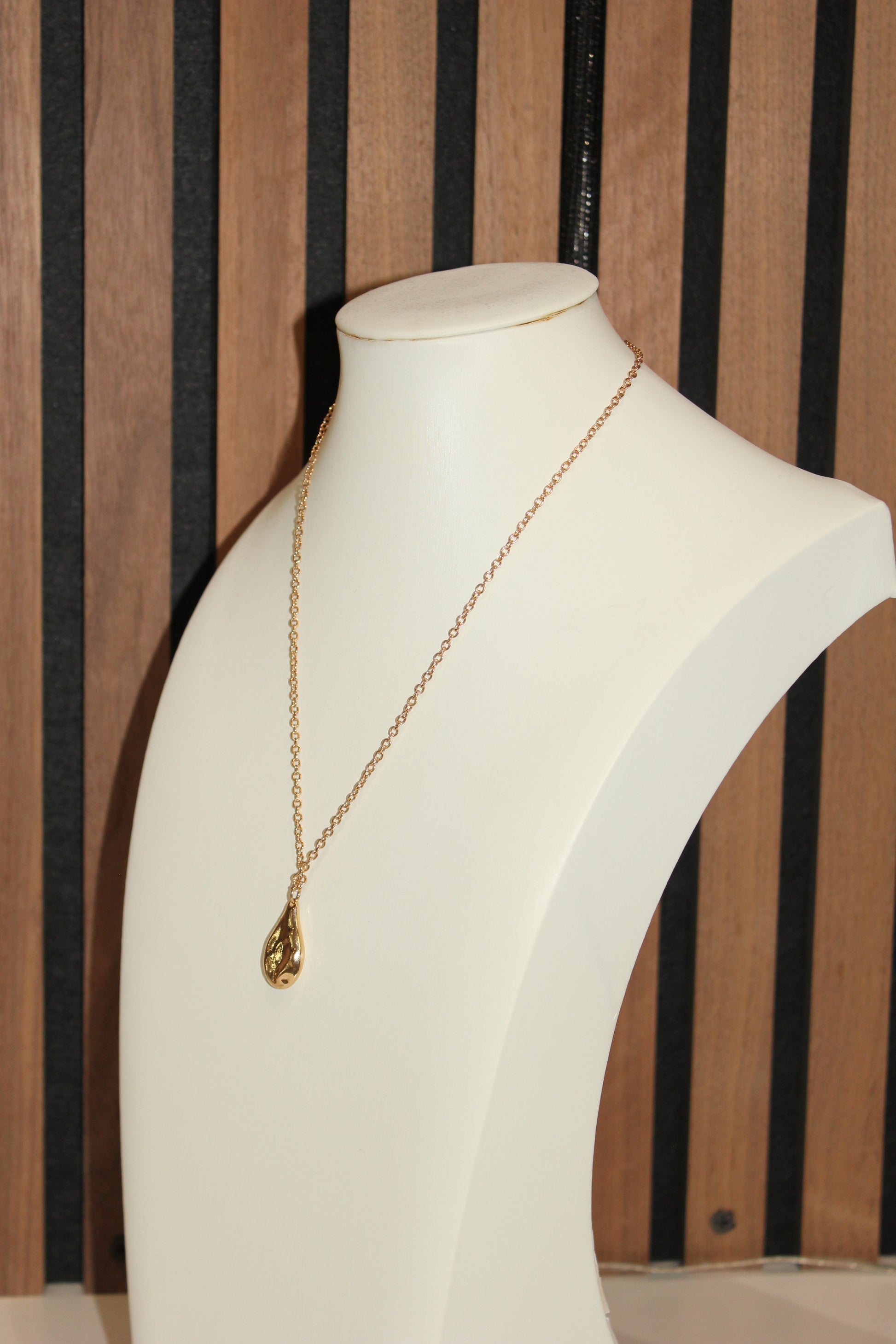 Gold Drop Pendant Necklace