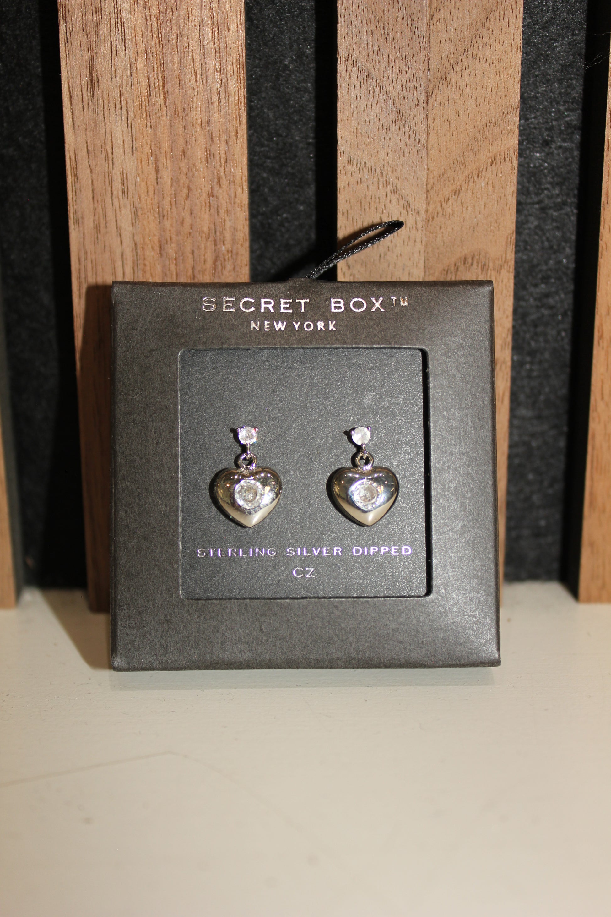 Silver Heart Sparkle Studs