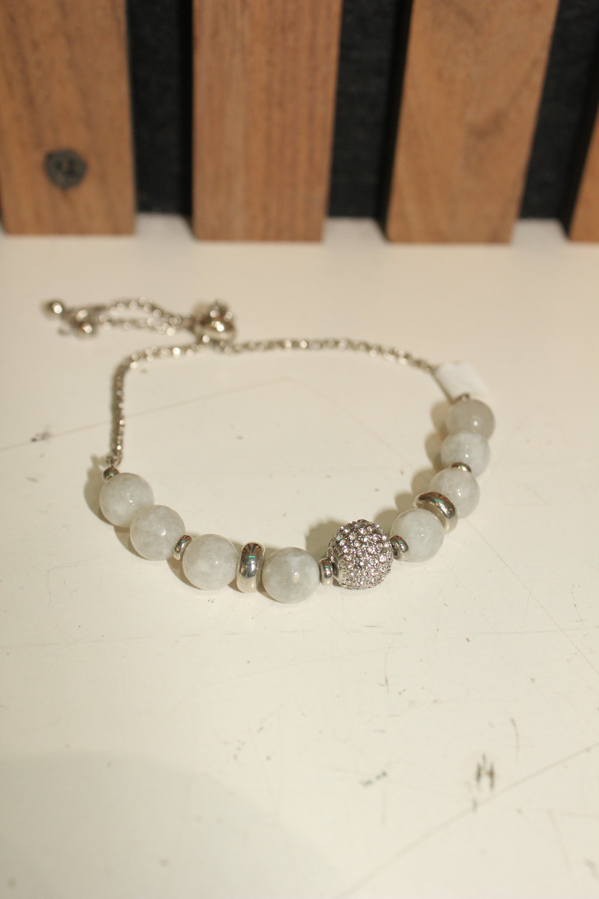 Frosted Quartz & Sparkle Centerpiece Bracelet