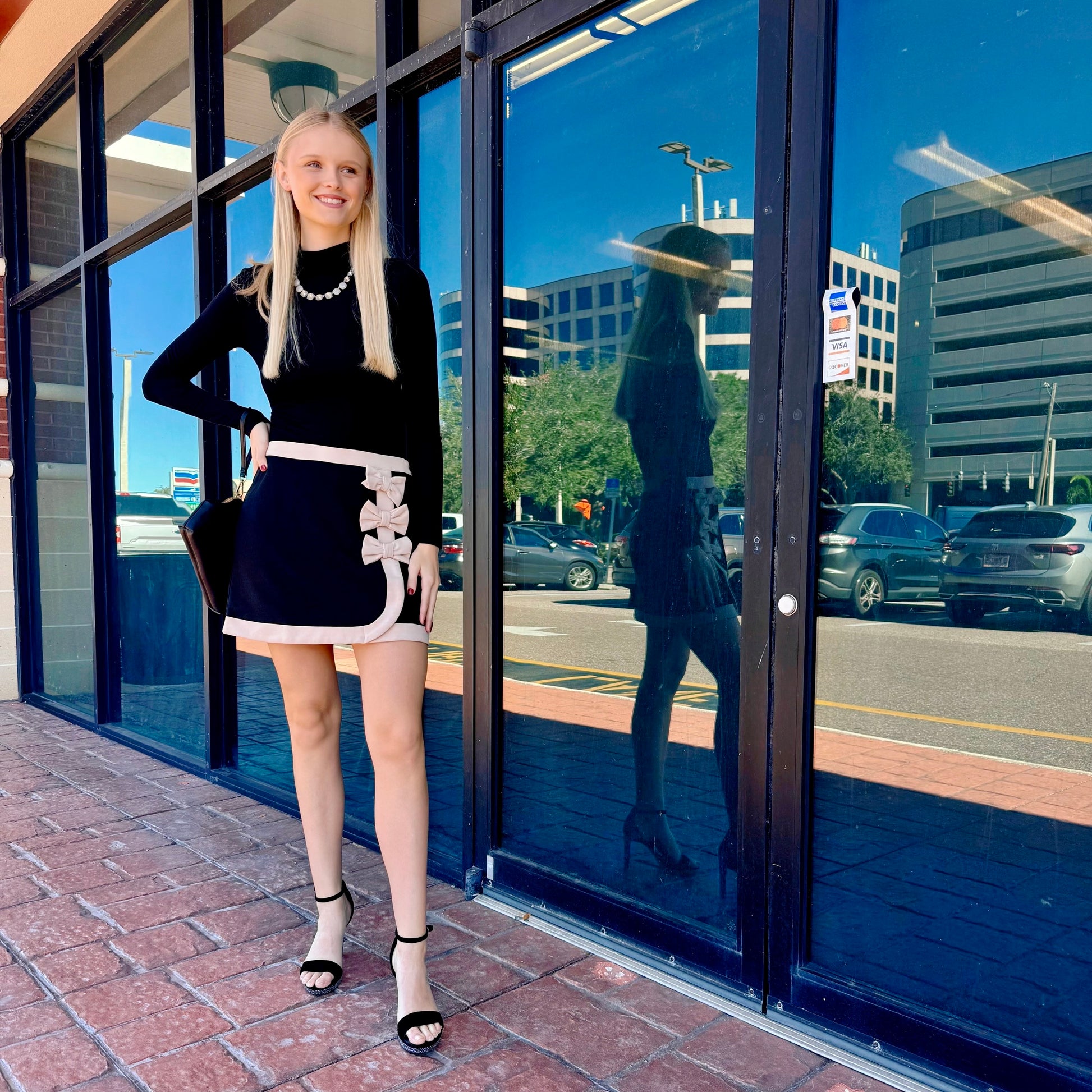 Mini Skirt with Bow Detail At the Side