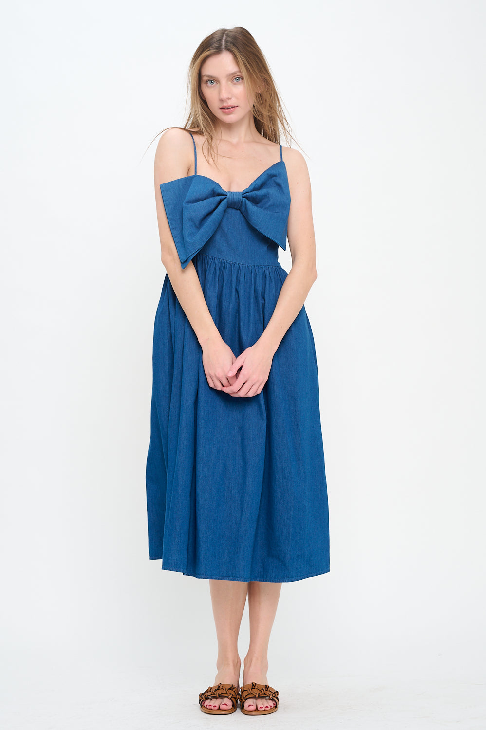 chinese dress ladies Azure Bow Maxi Dress