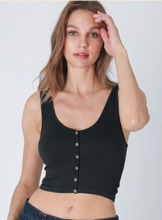 Nikibiki Button Crop Top