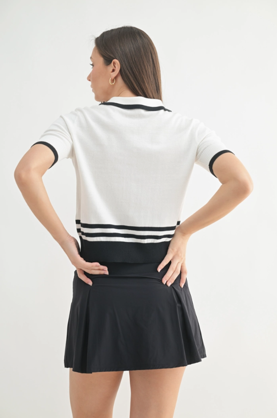 Lightweight Short Sleeve Polo Sweater