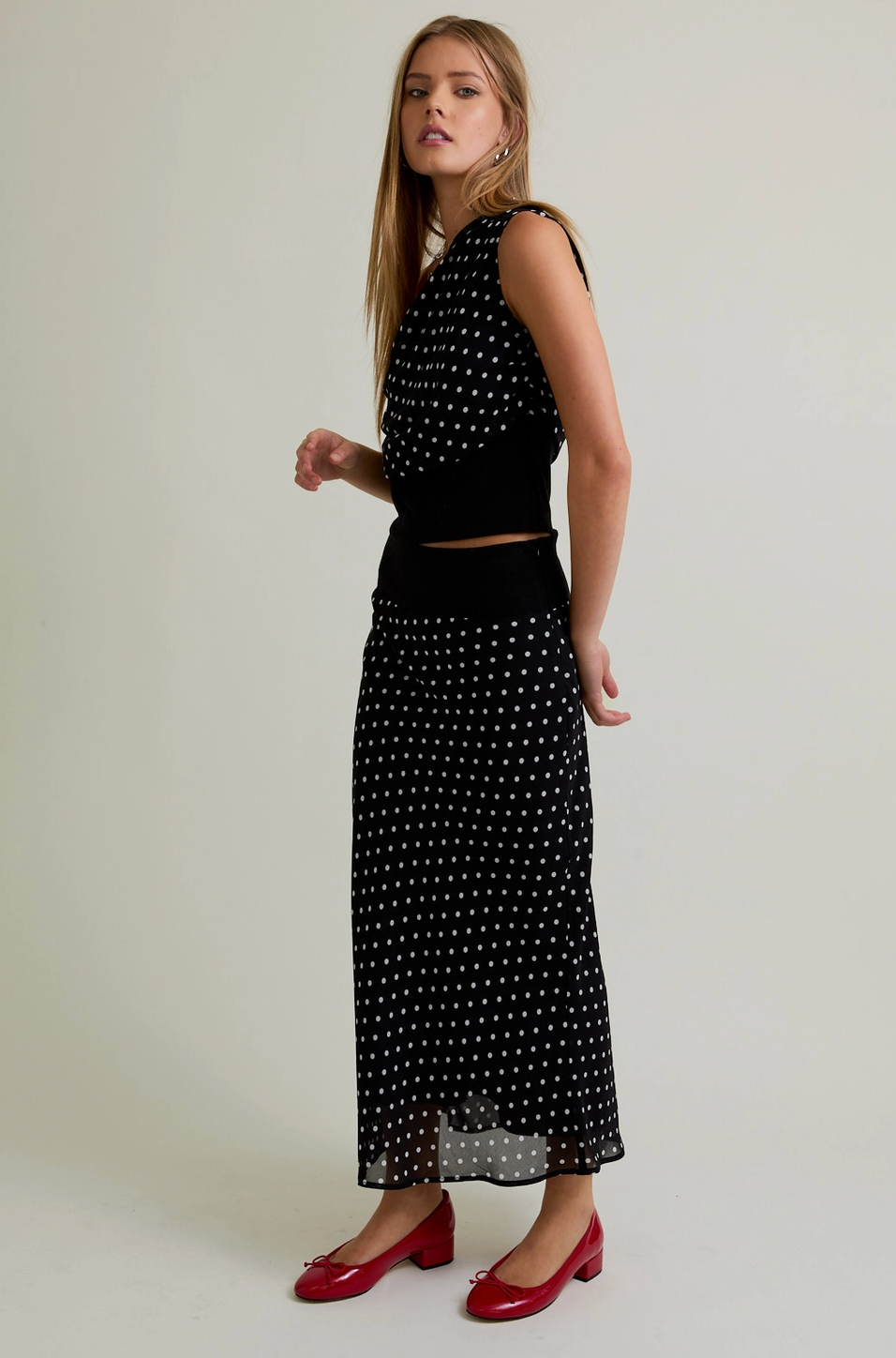 POLKA DOT MIDI SKIRT