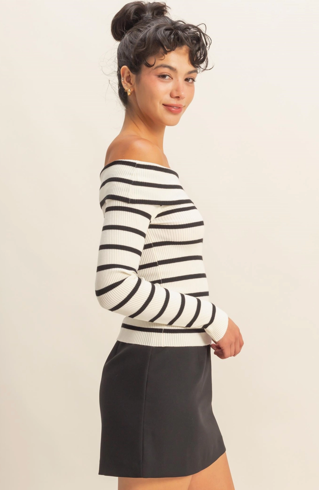Striped Off Shoulder Top