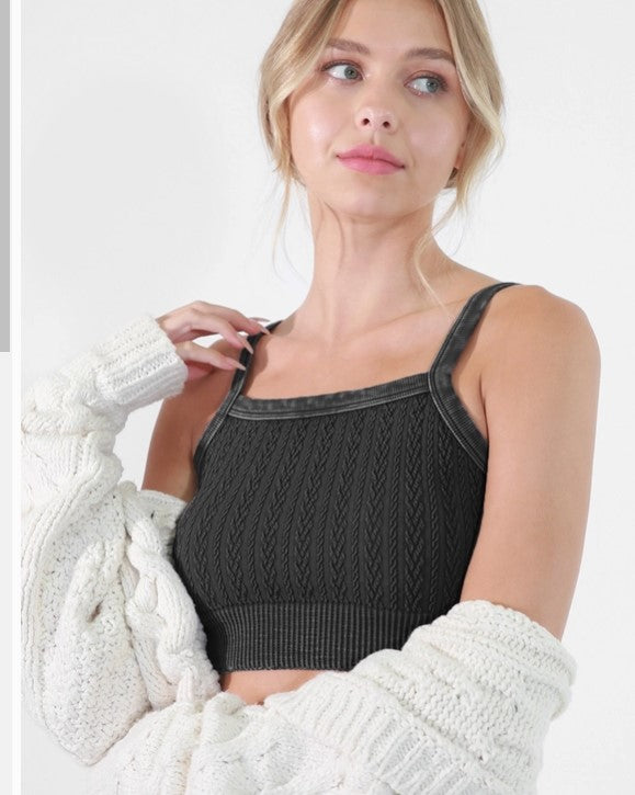 Vintage Cable  Knit Bralette