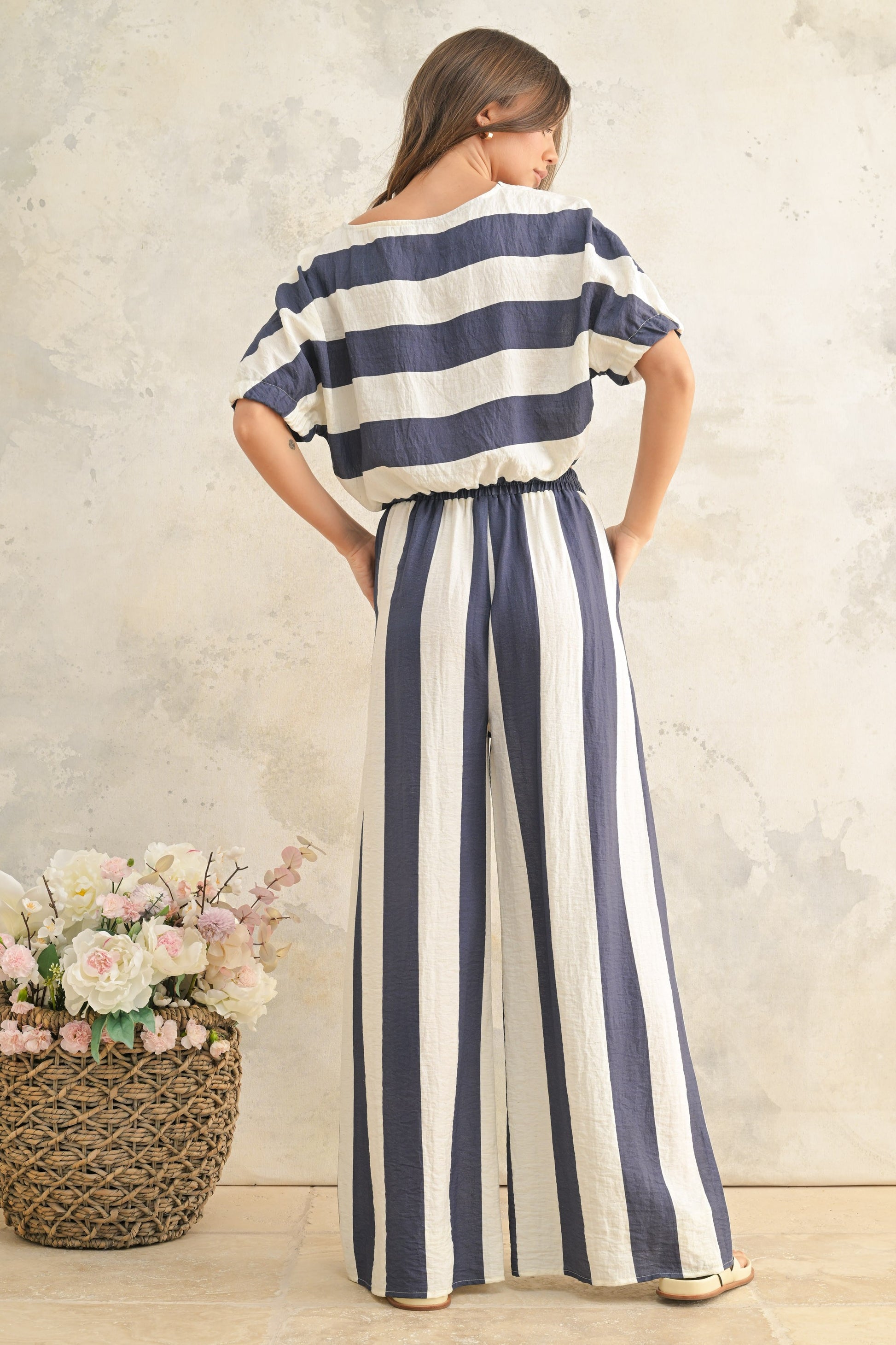 Stripe Wide Leg Pants