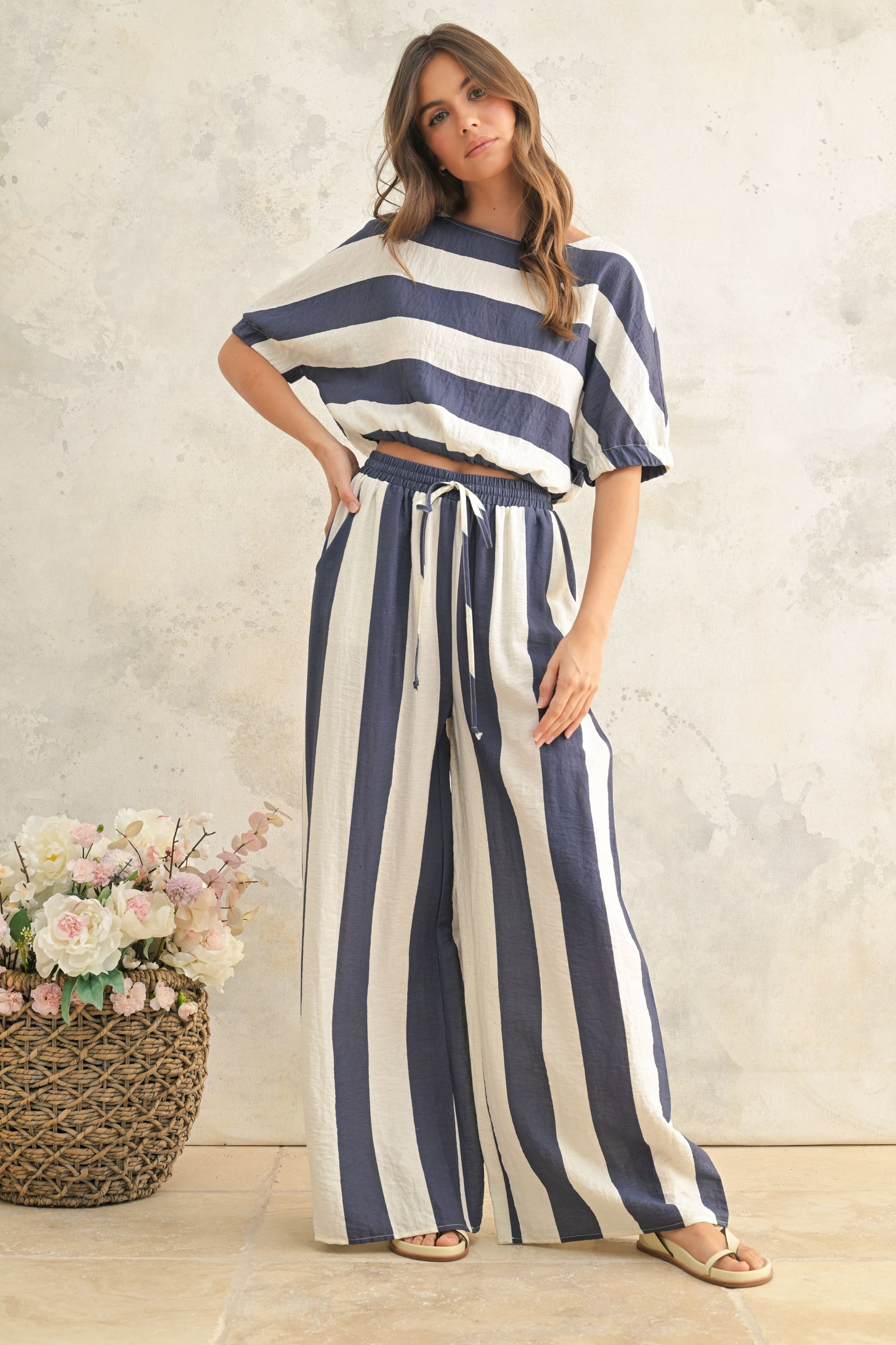 Stripe Wide Leg Pants