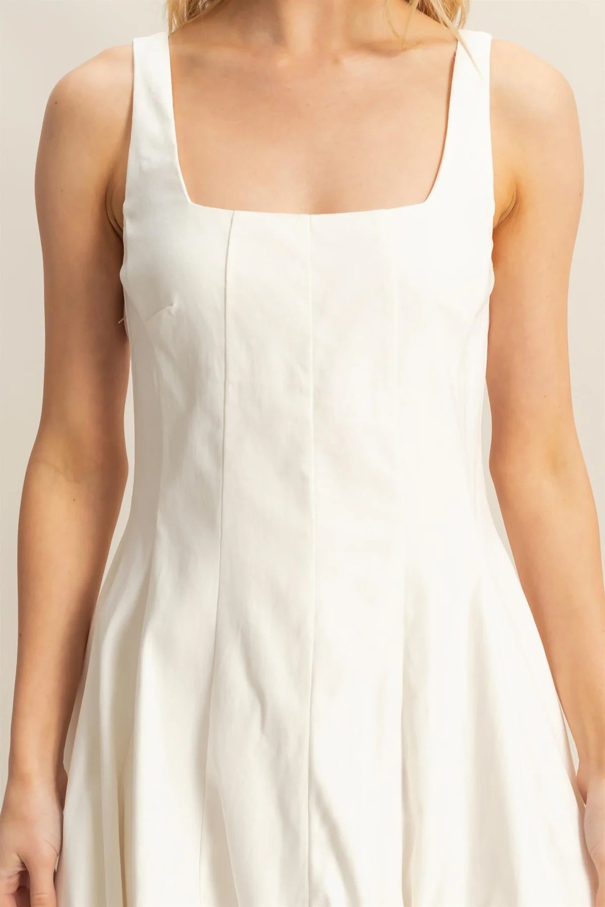 White Bubble Hem Mini Dress