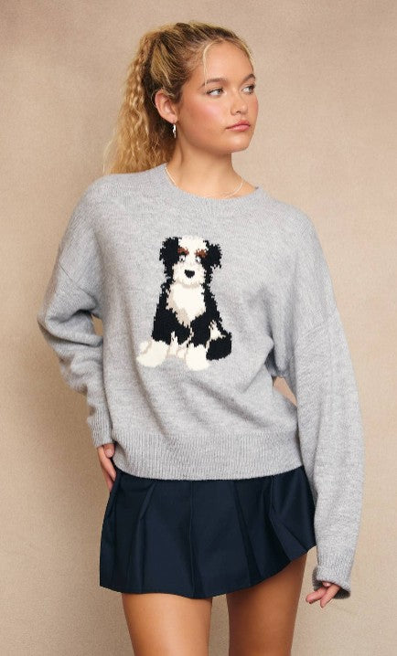 Puppy Graphic Sweater