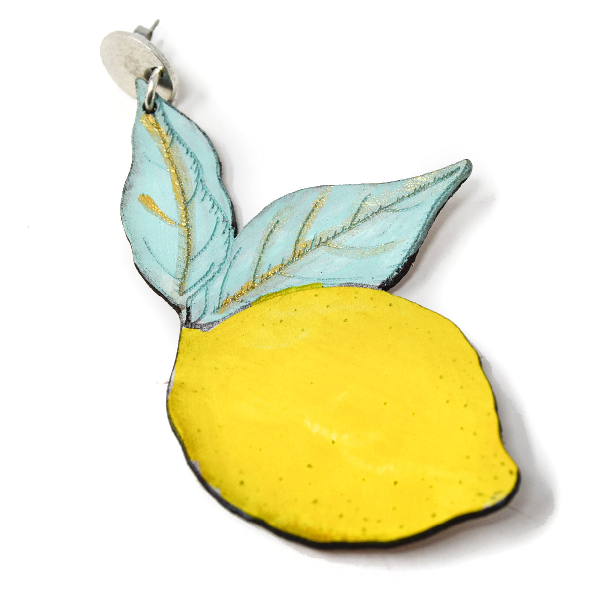 Onyx & Wolf Lemons Handcrafted Leather Earrings