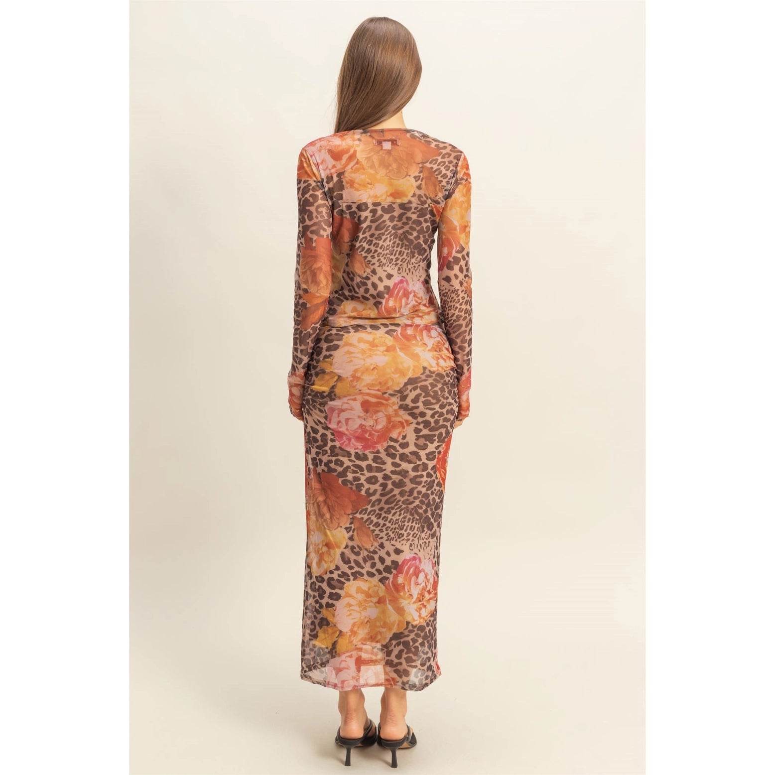 Floral Leopard Print Skirt