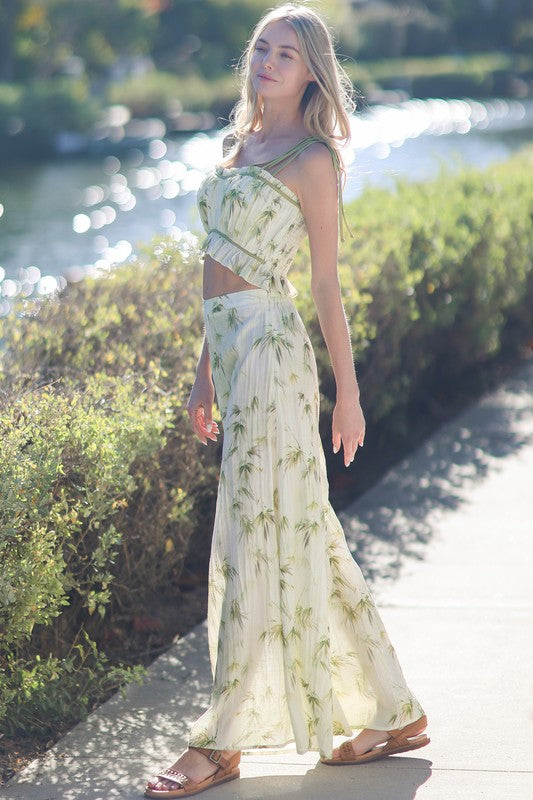 Tie Green Floral Top