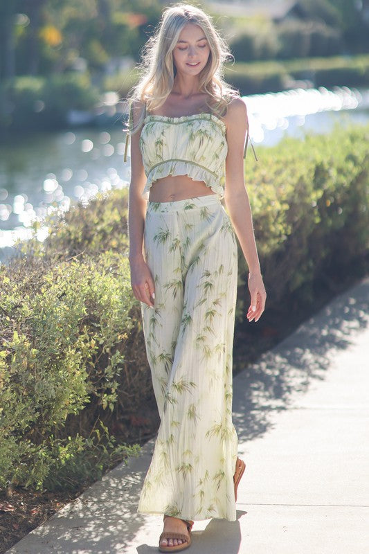 Green Floral Pants