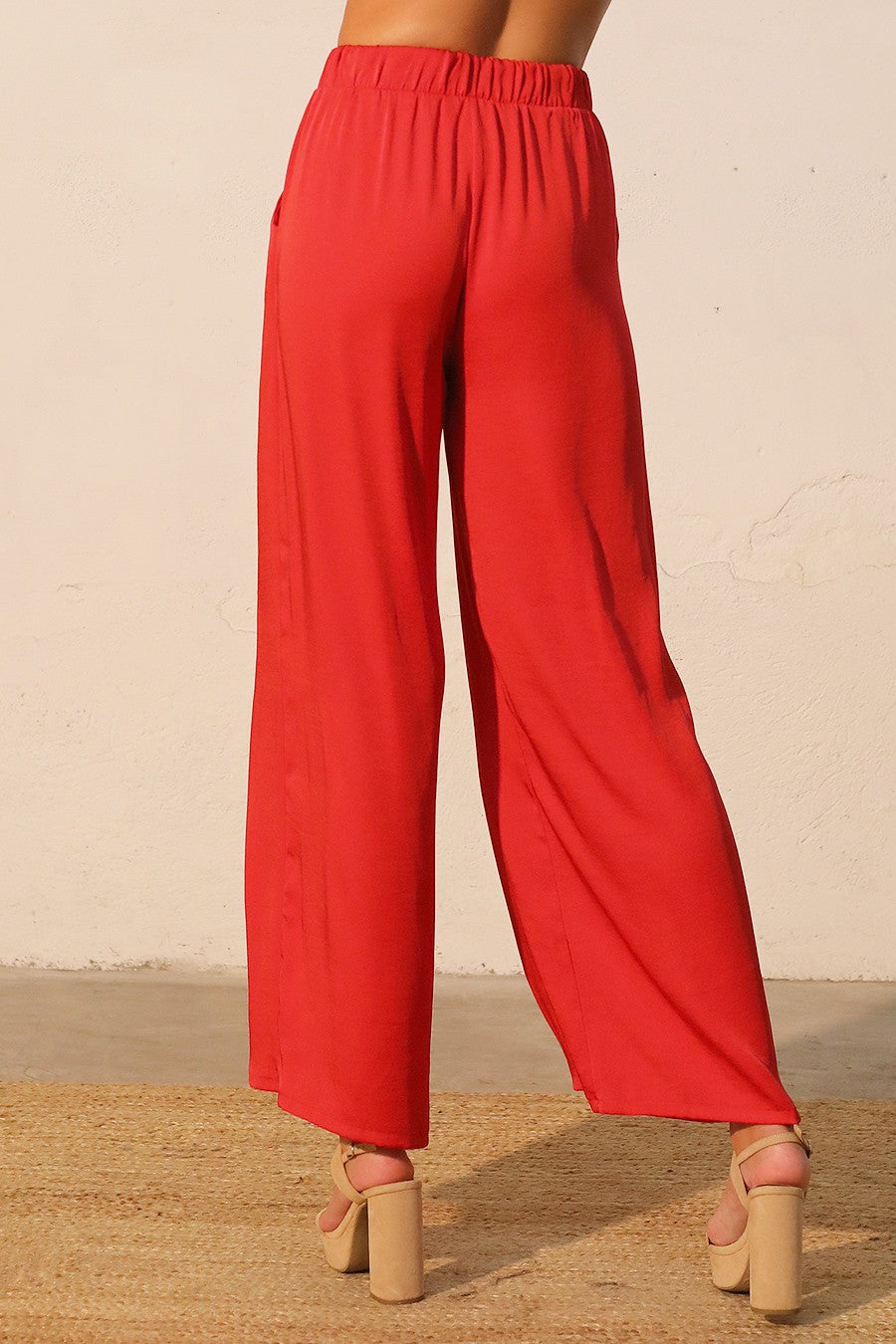 Washed Poly Silk Pocket Pants
