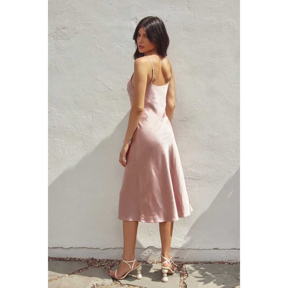 Satin Midi Slip Dress