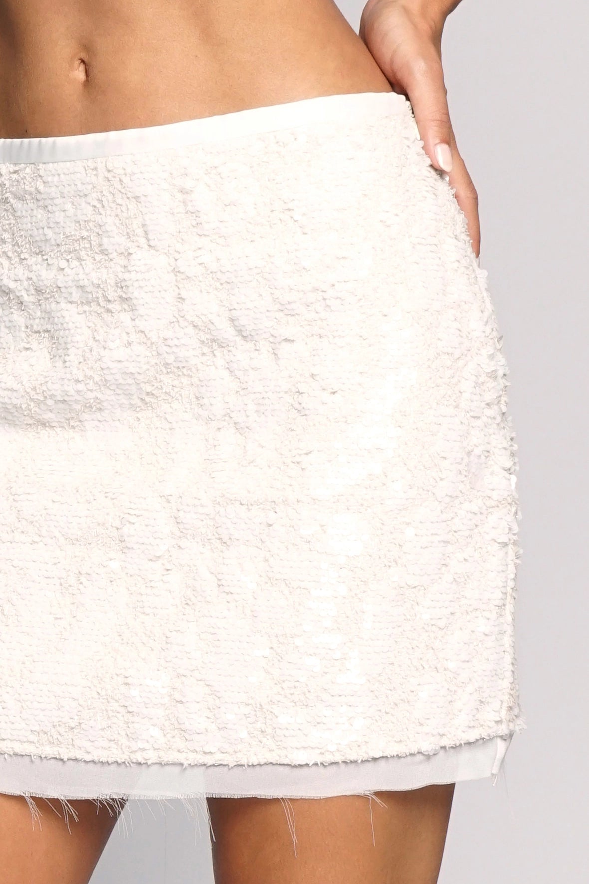 Cream Sequin Skirt