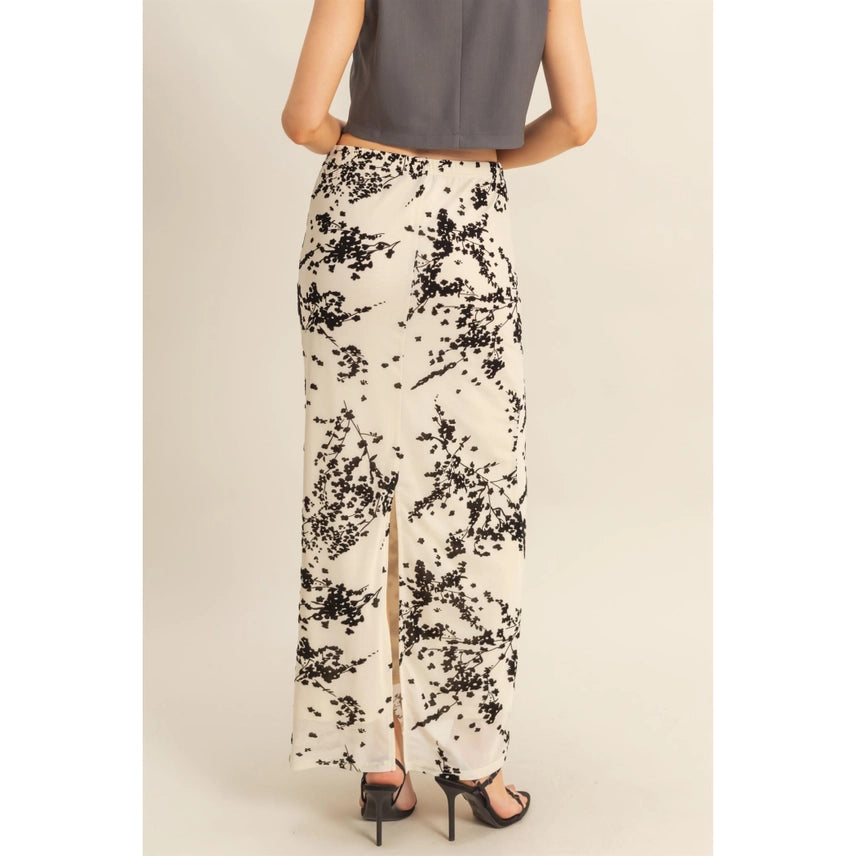 Long Flower Maxi Skirt