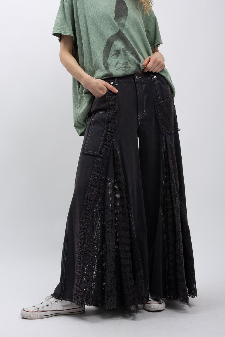 Ruffle Wide Leg Pants