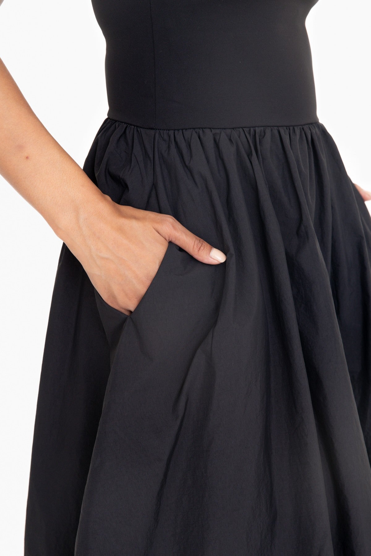 Strapless Flared Midi Dress