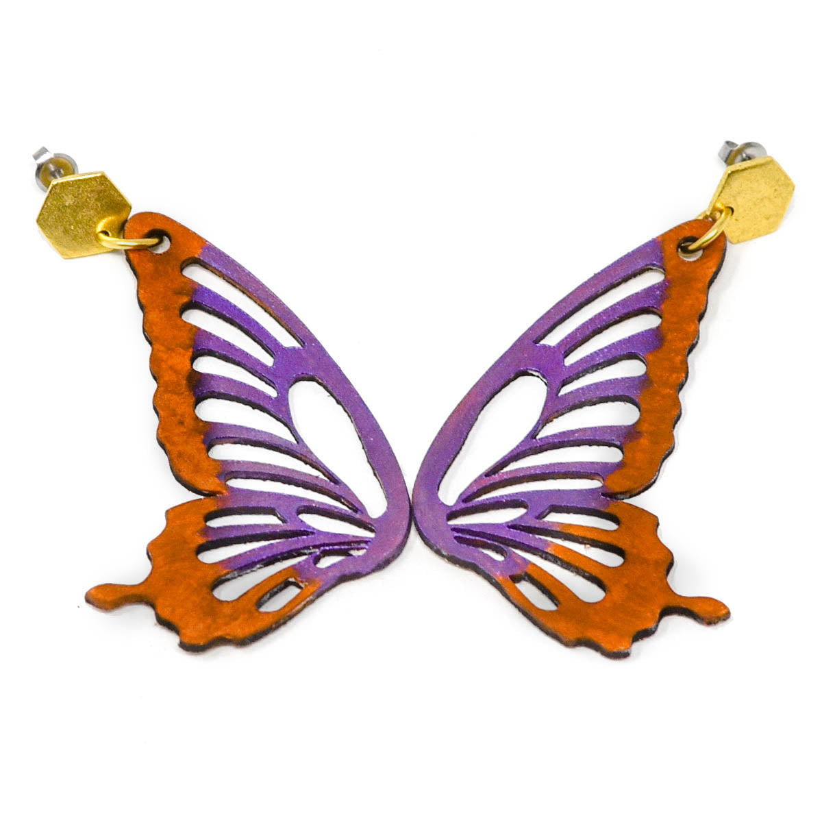 Onyx & Wolf Butterfly Leather Earrings