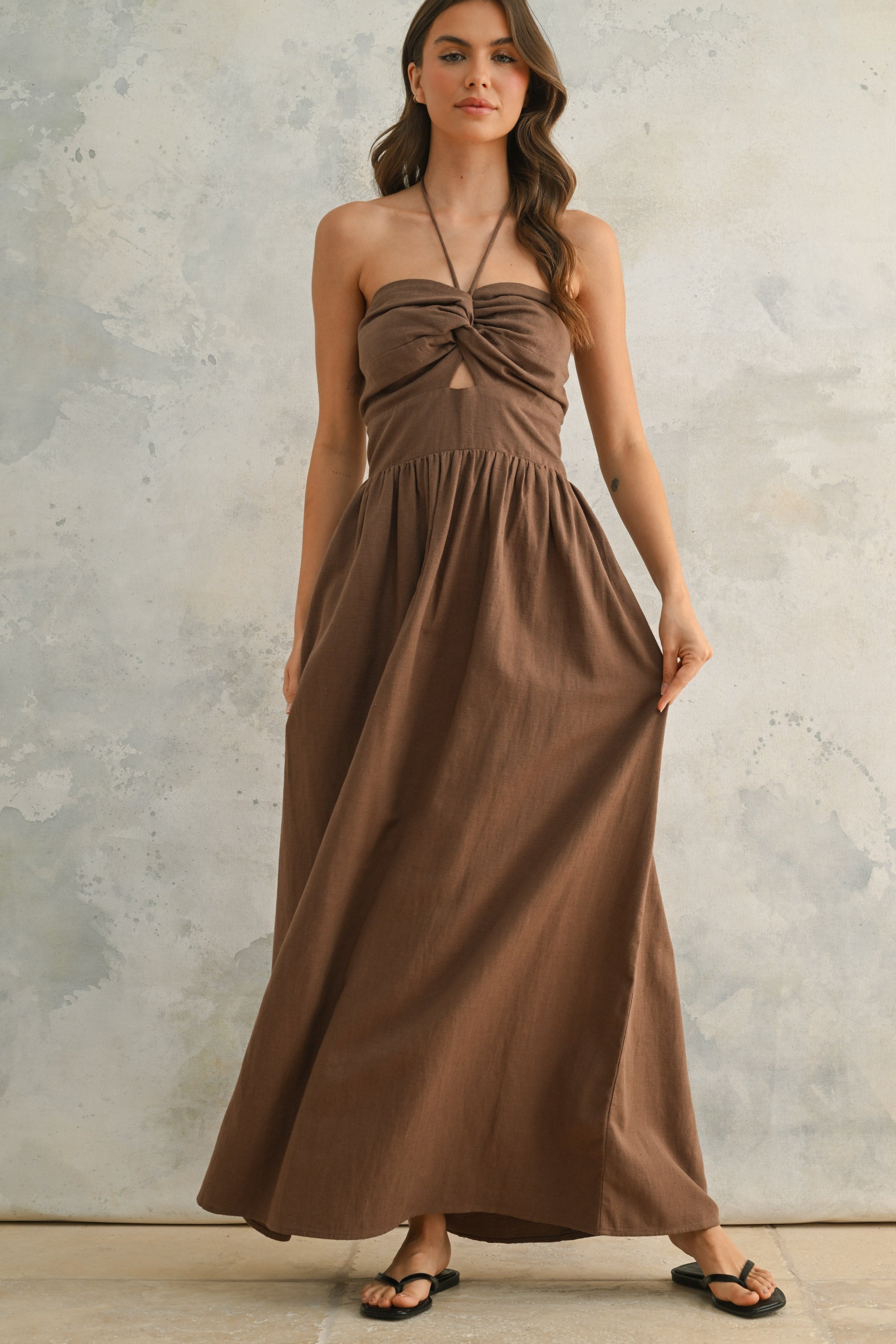 Knotted Halter Dress