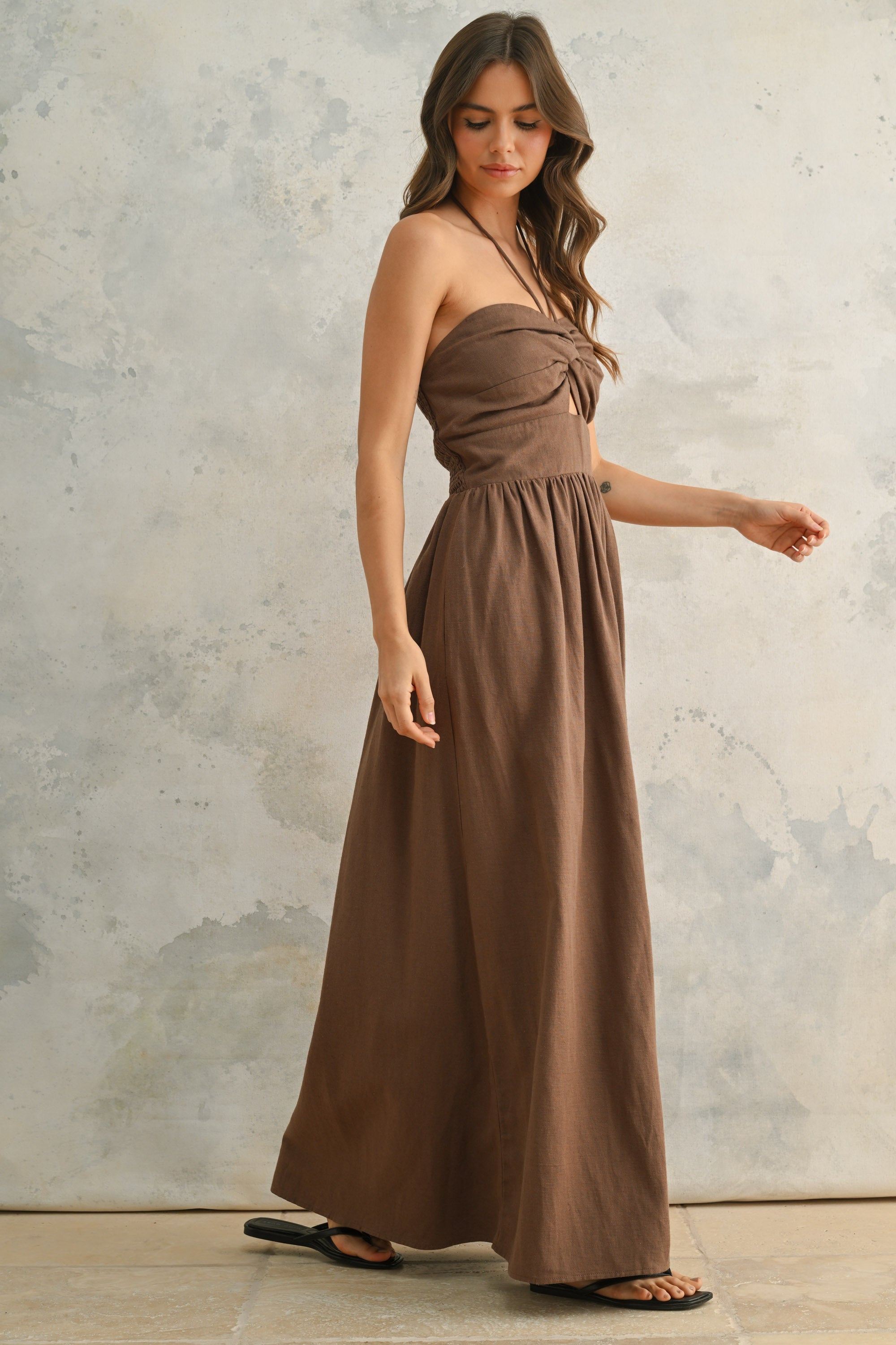 Knotted Halter Dress