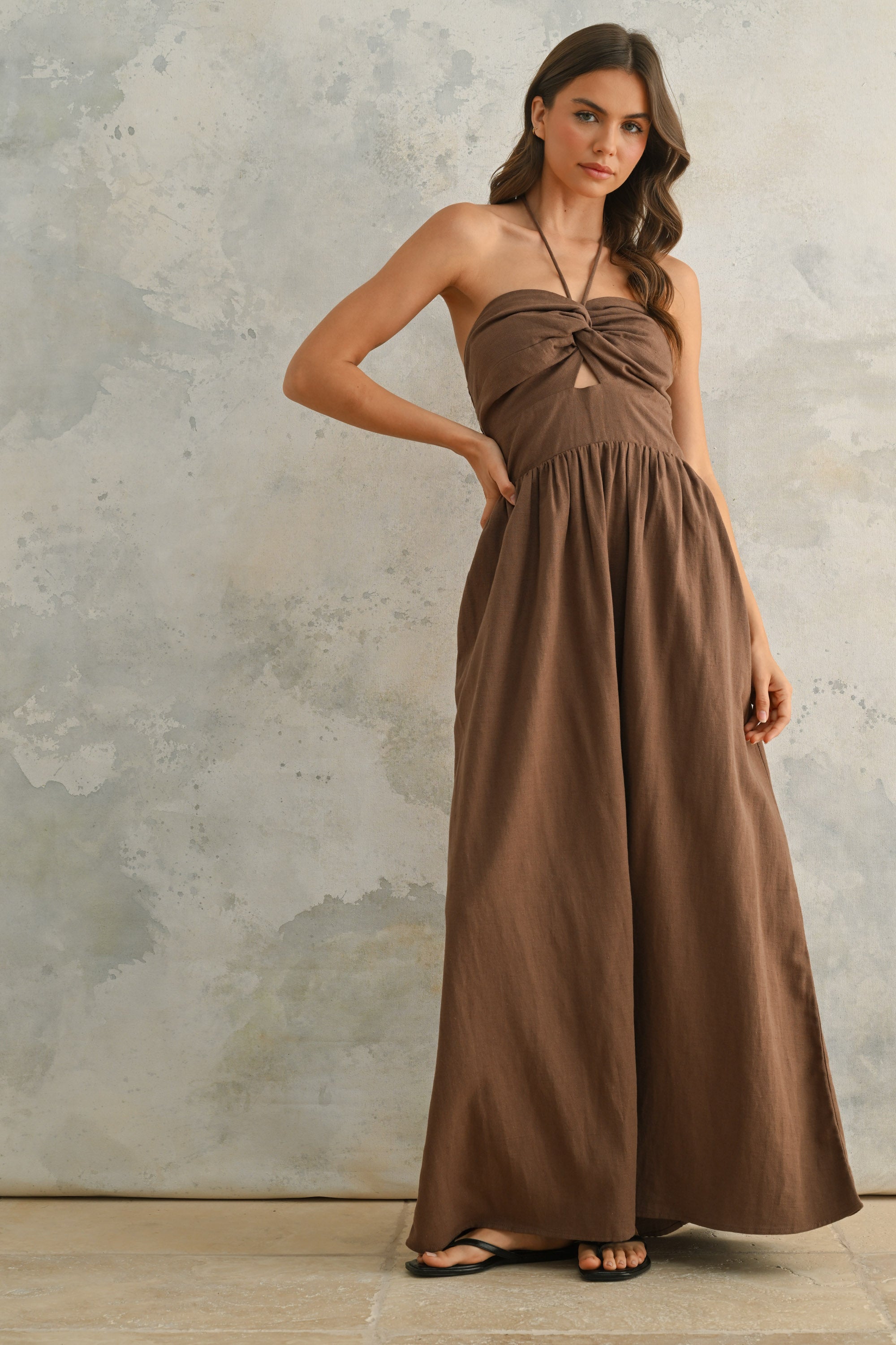 Knotted Halter Dress