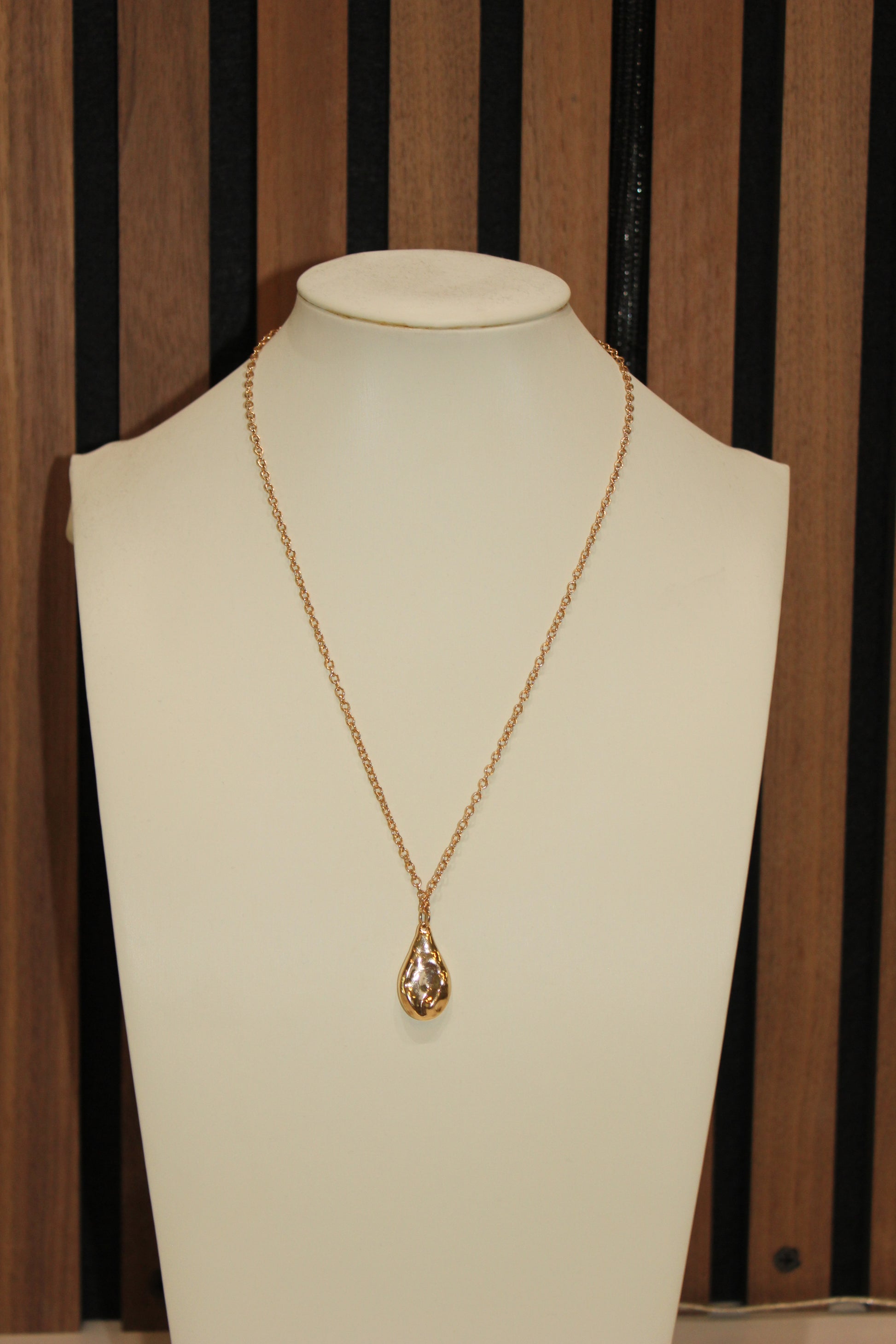 Gold Drop Pendant Necklace