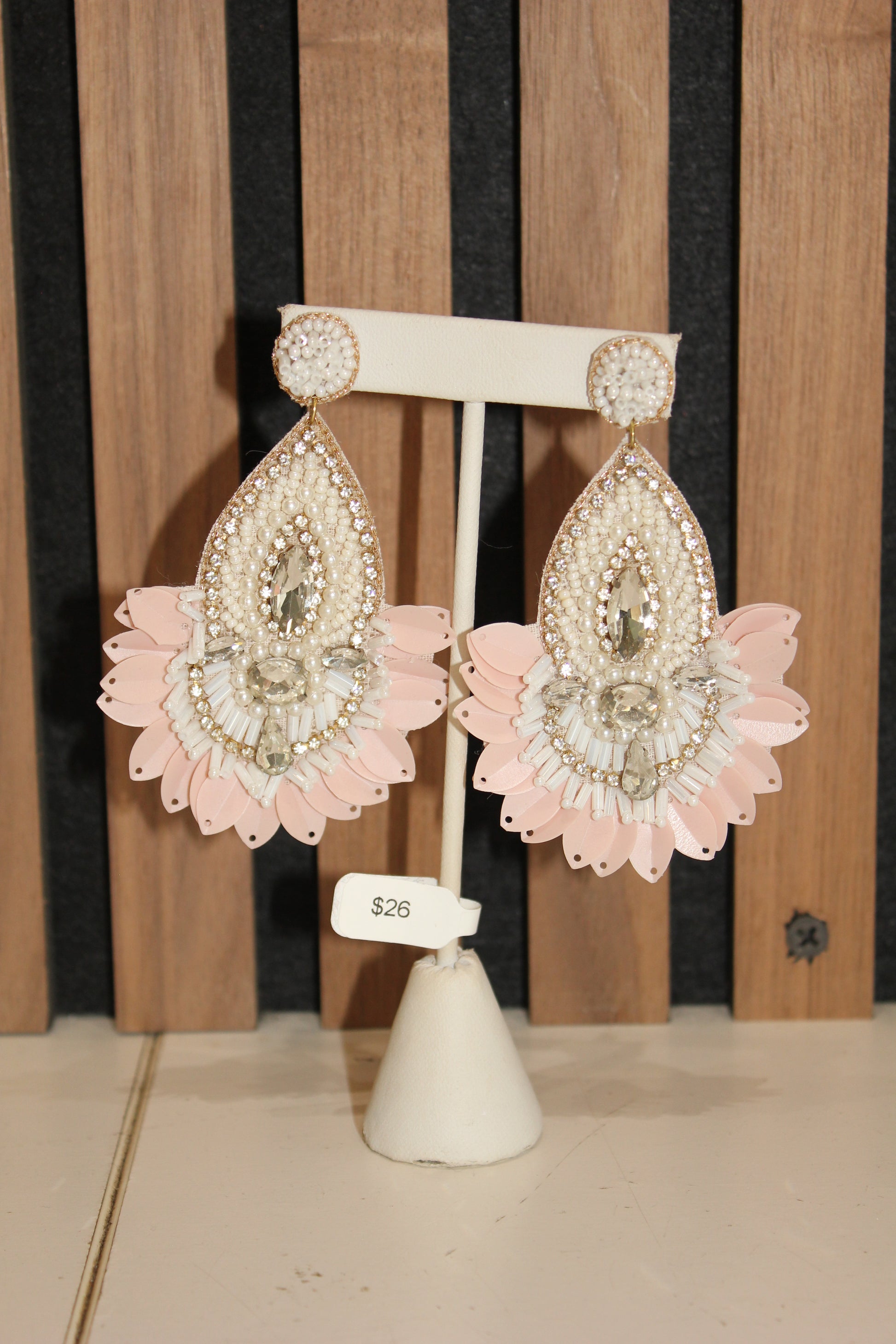 Pink Pearl Petal Earrings