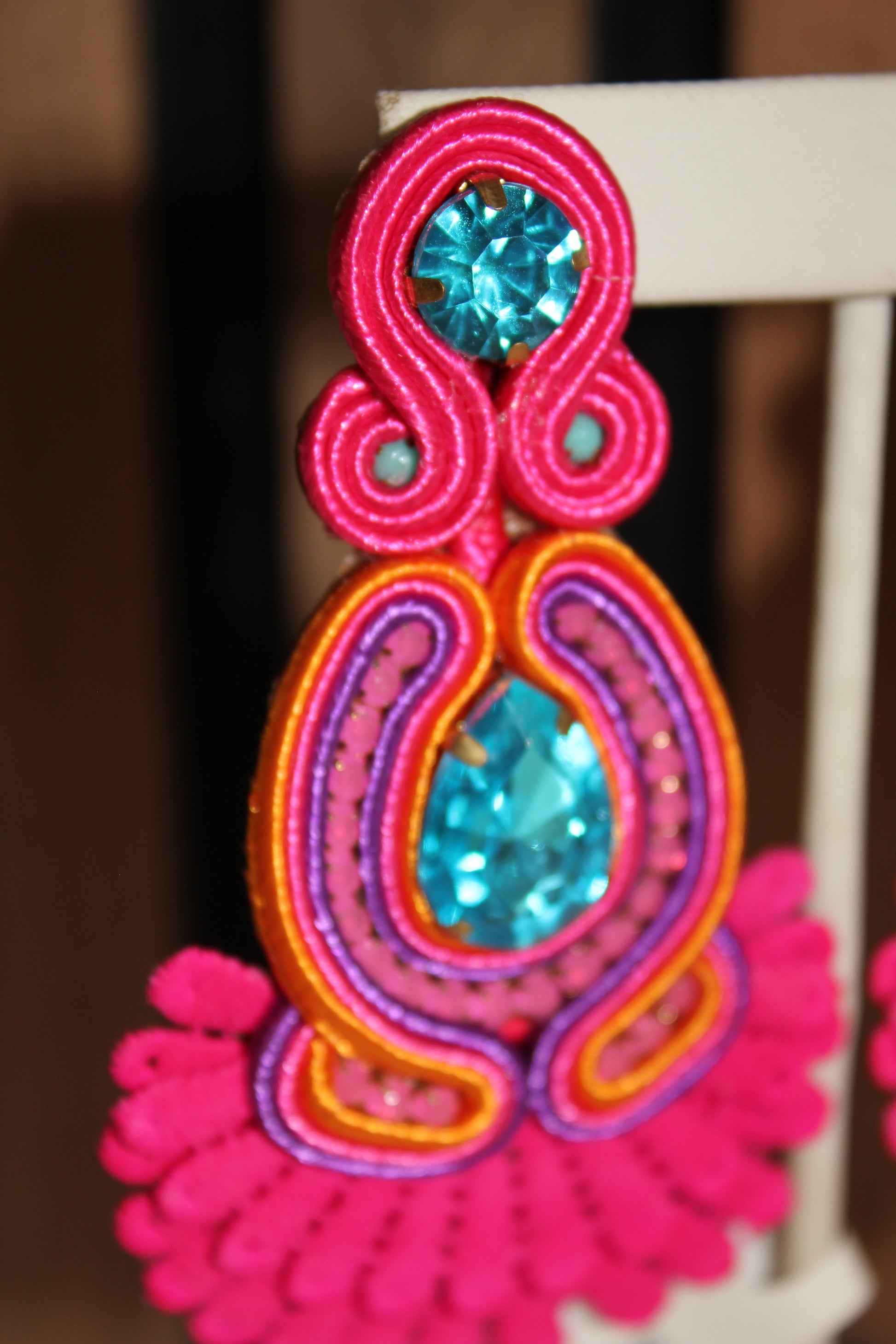Pink Tropical Statement Earrings
