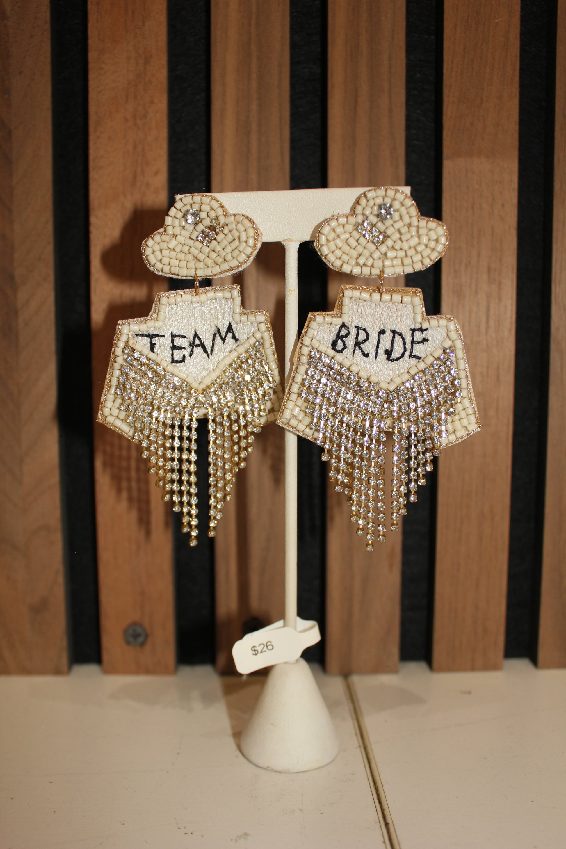 Team Bride Beaded Earrings