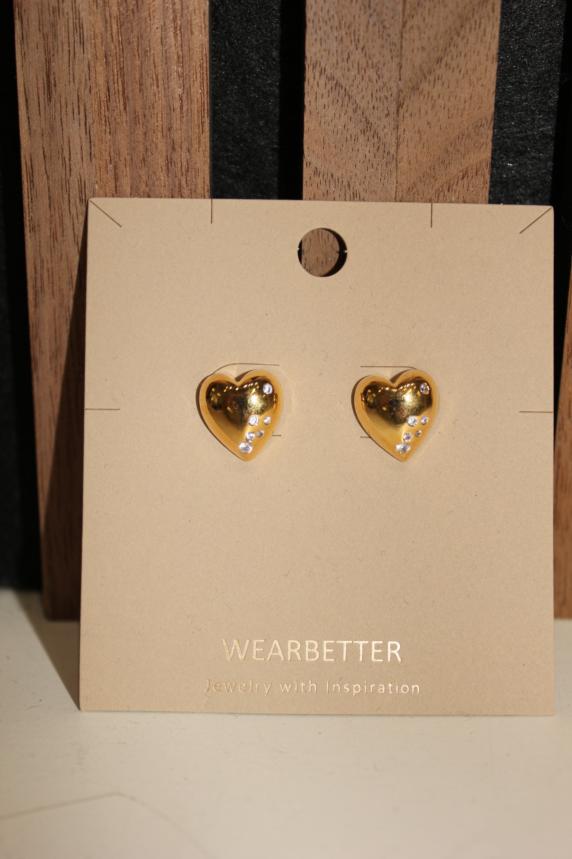 Wearbetter Gold Heart Studs
