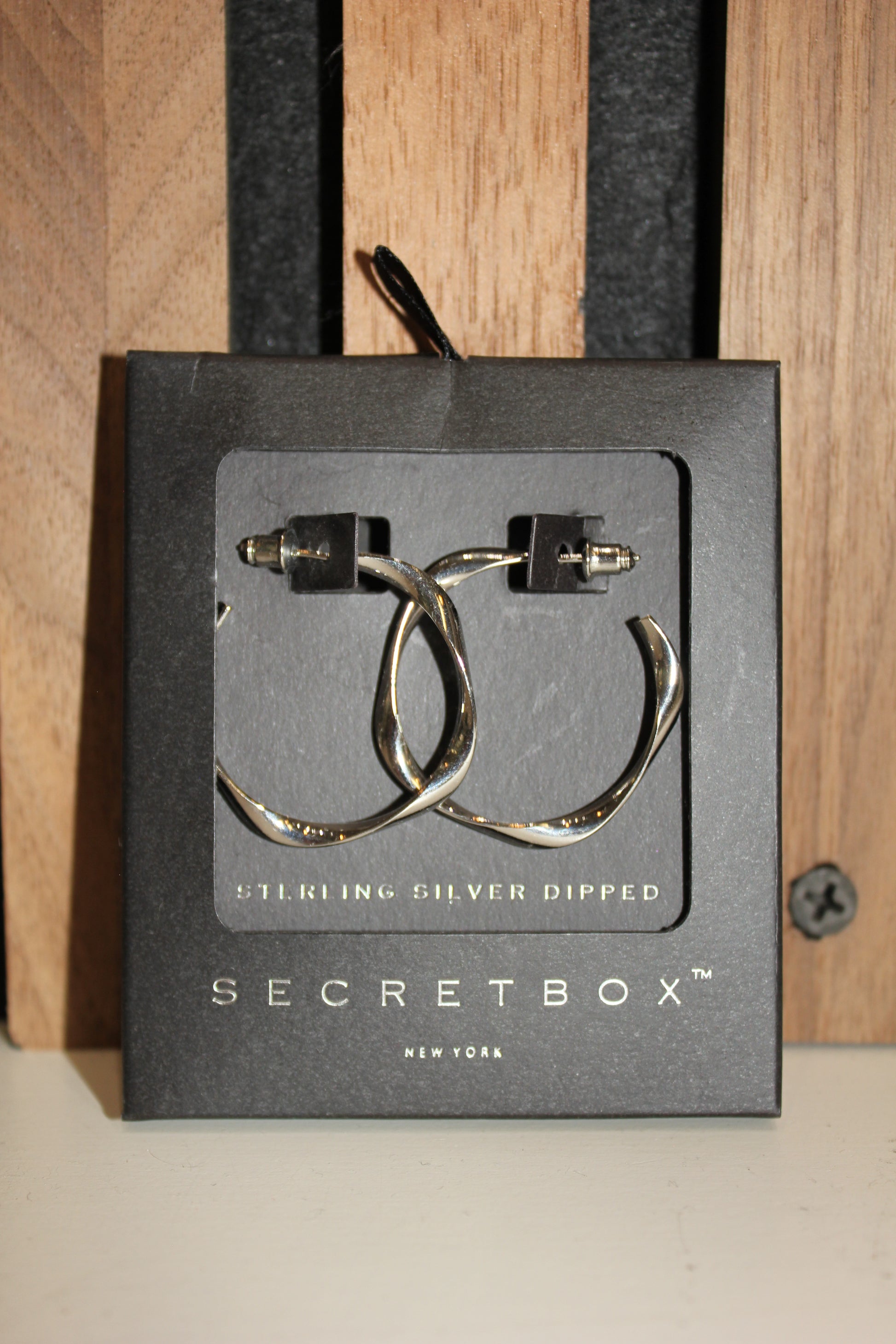 Twisted Silver Hoop Earrings