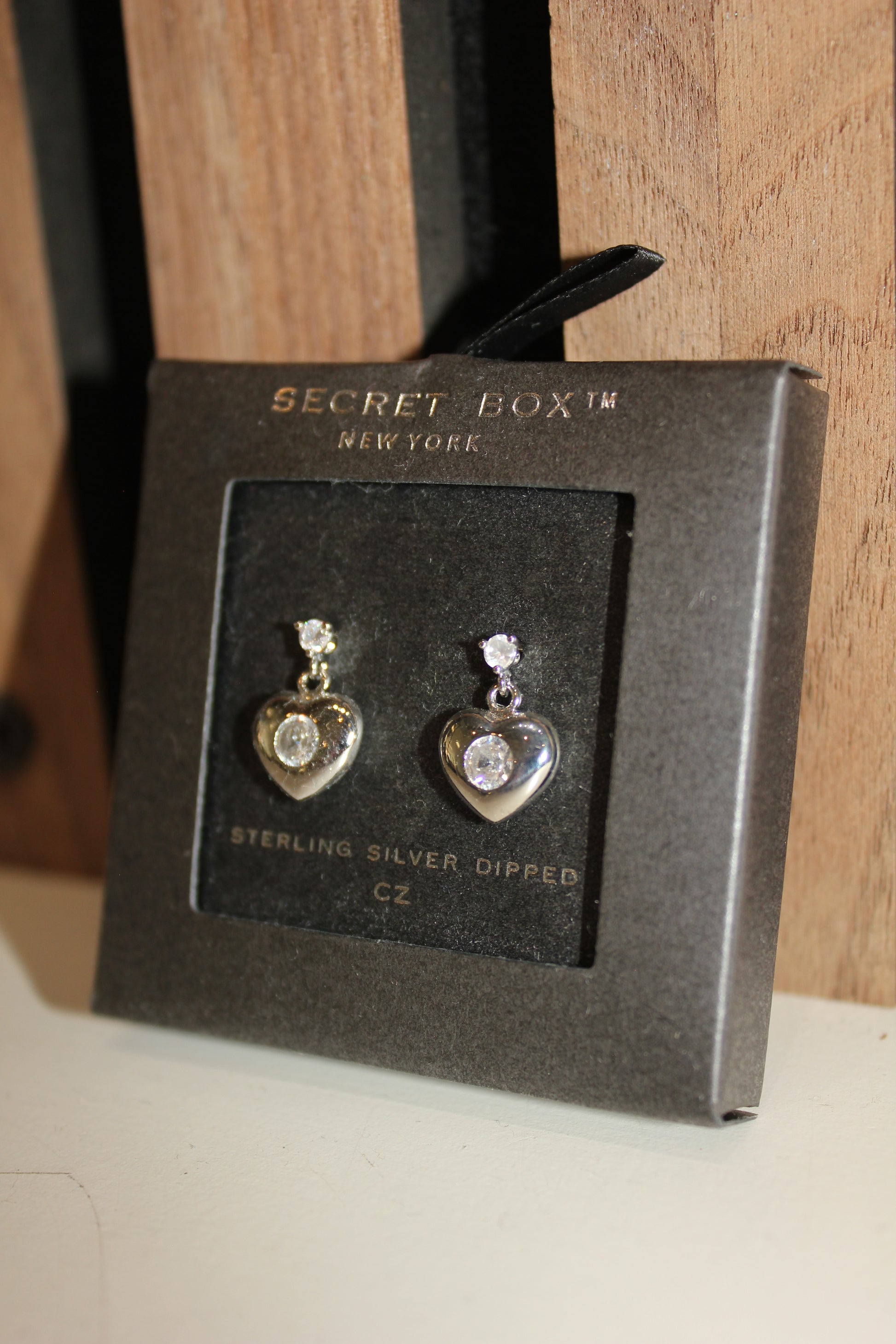 Silver Heart Sparkle Studs
