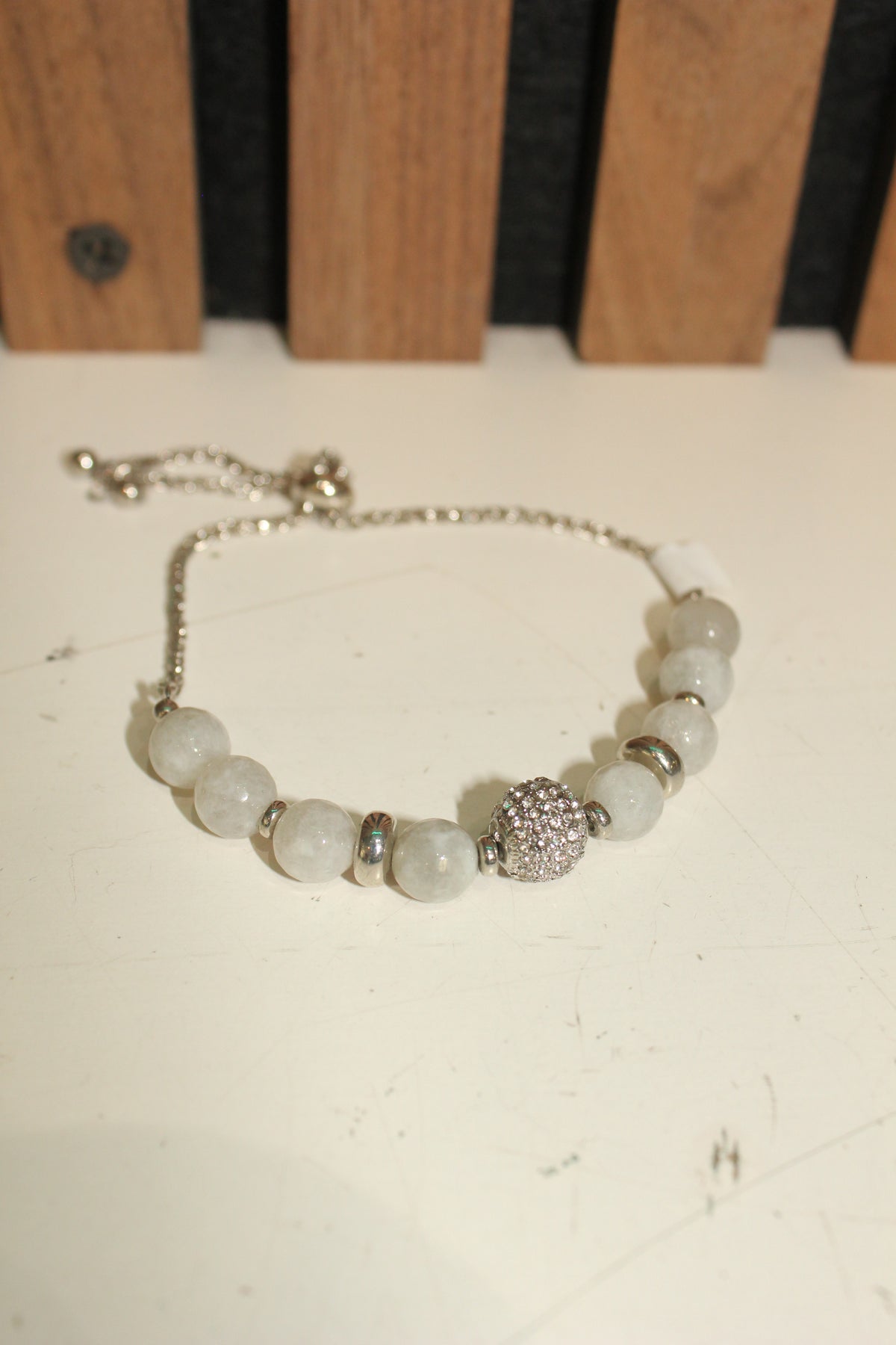 Frosted Quartz & Sparkle Centerpiece Bracelet