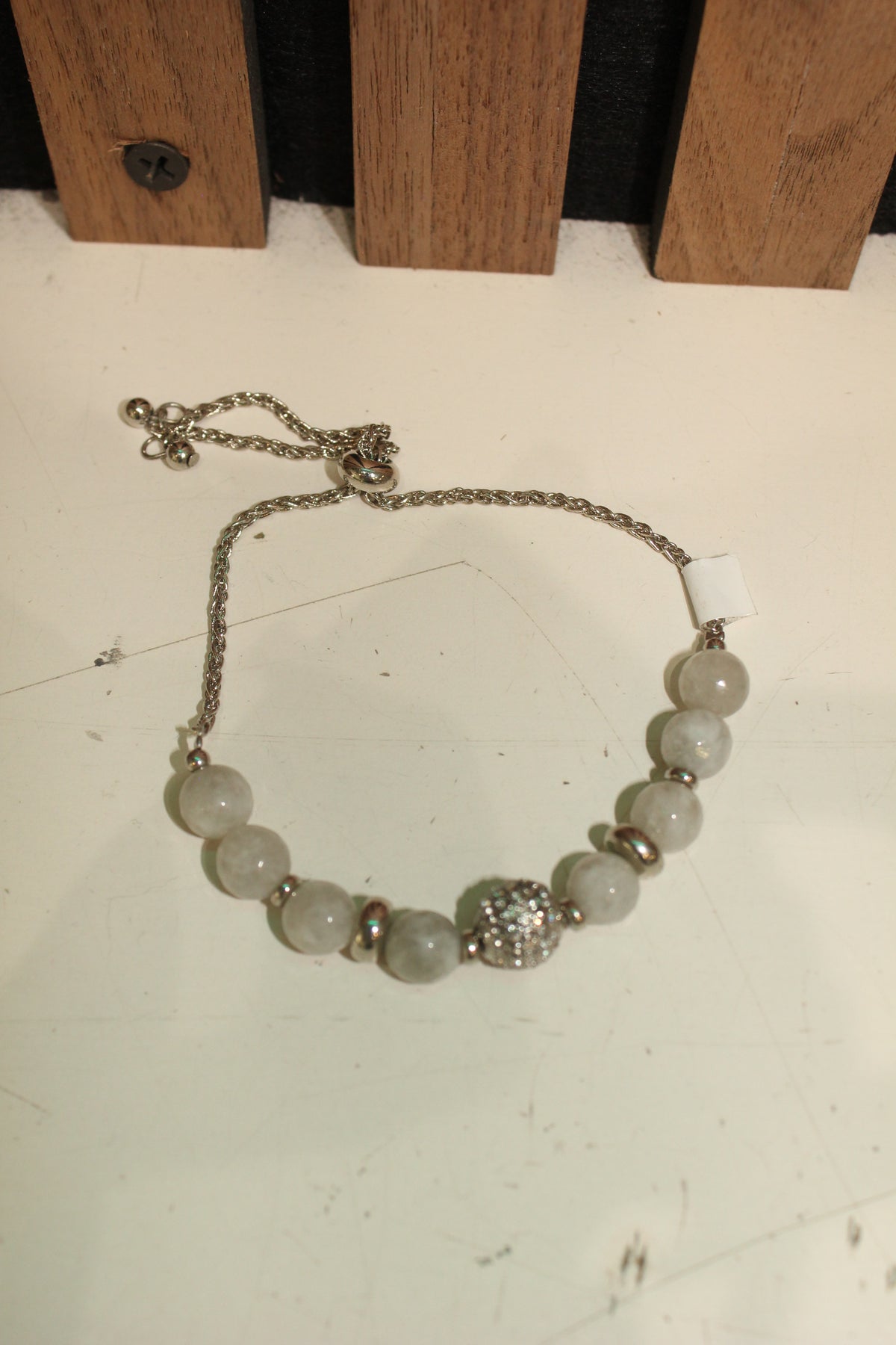 Frosted Quartz & Sparkle Centerpiece Bracelet