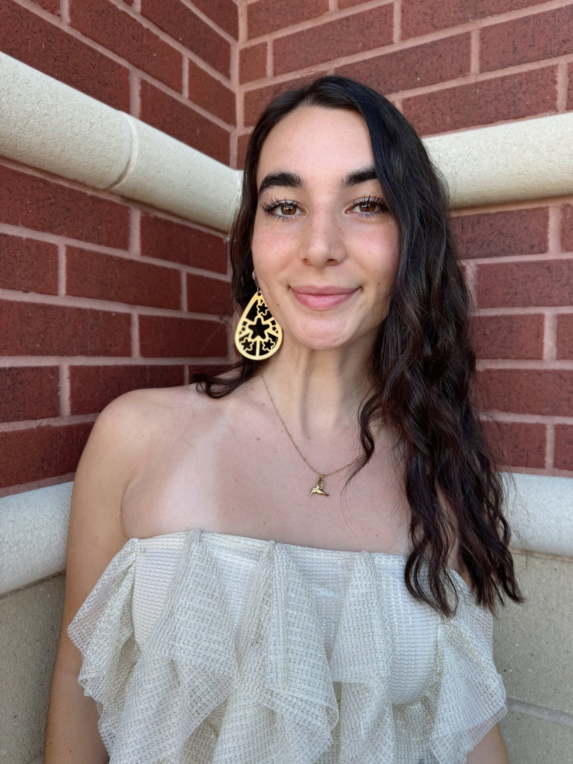 Onyx & Wolf Star Drop Leather Earrings
