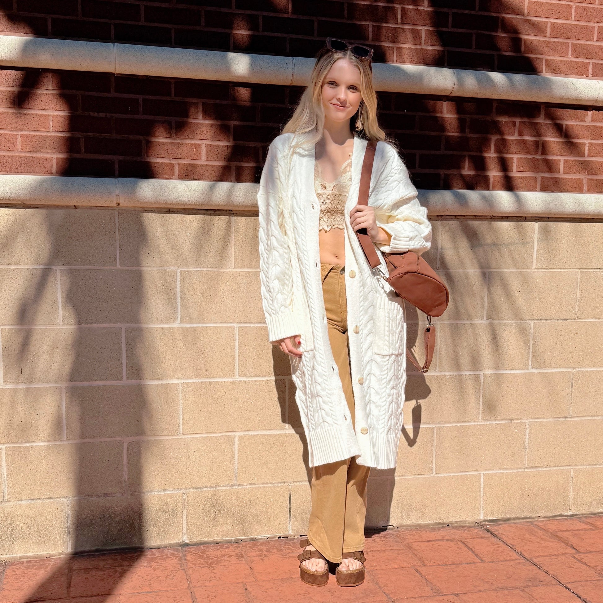 Cable Knit Long Cardigan