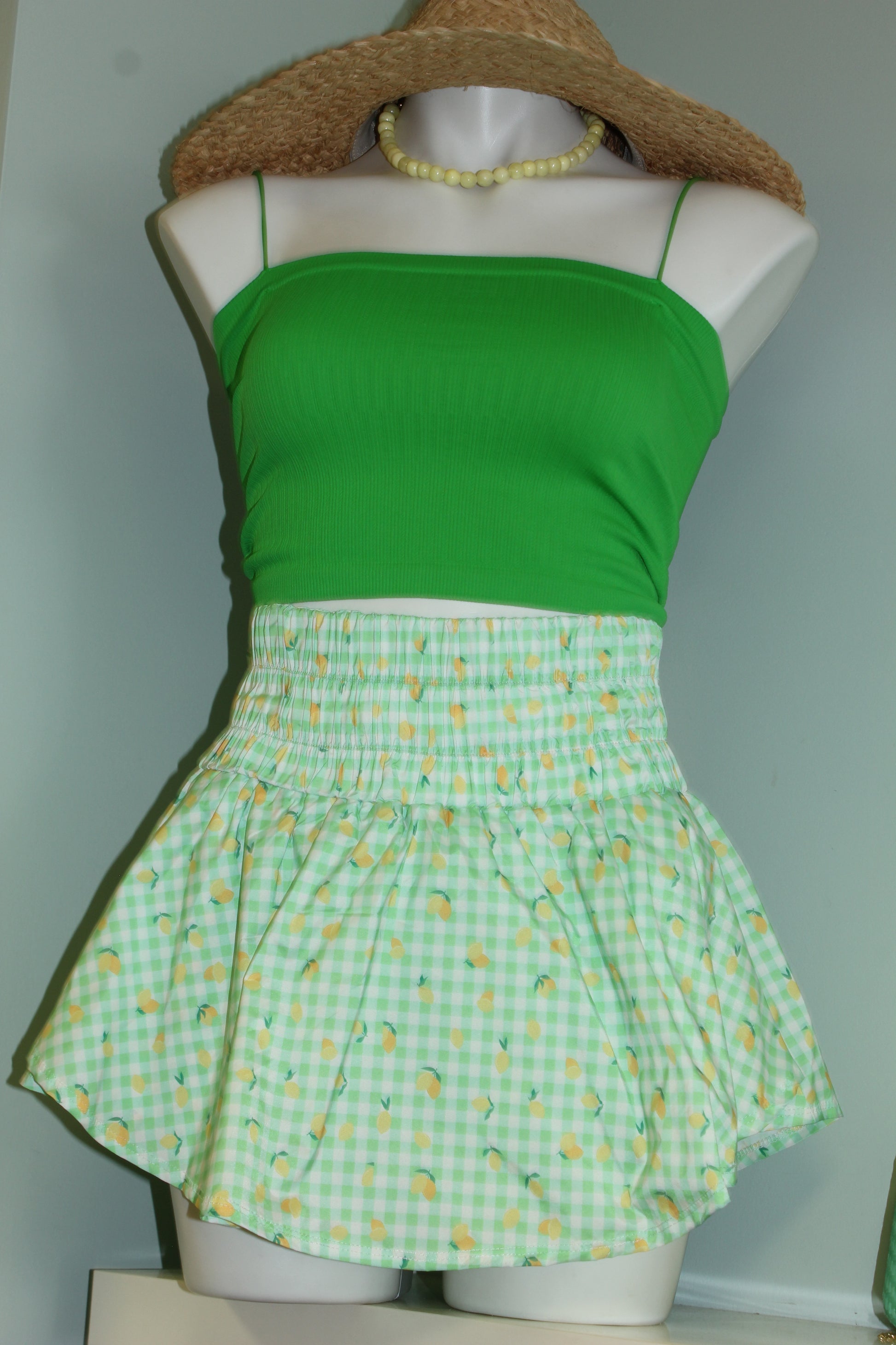 Lemon Printed Shorty Skort