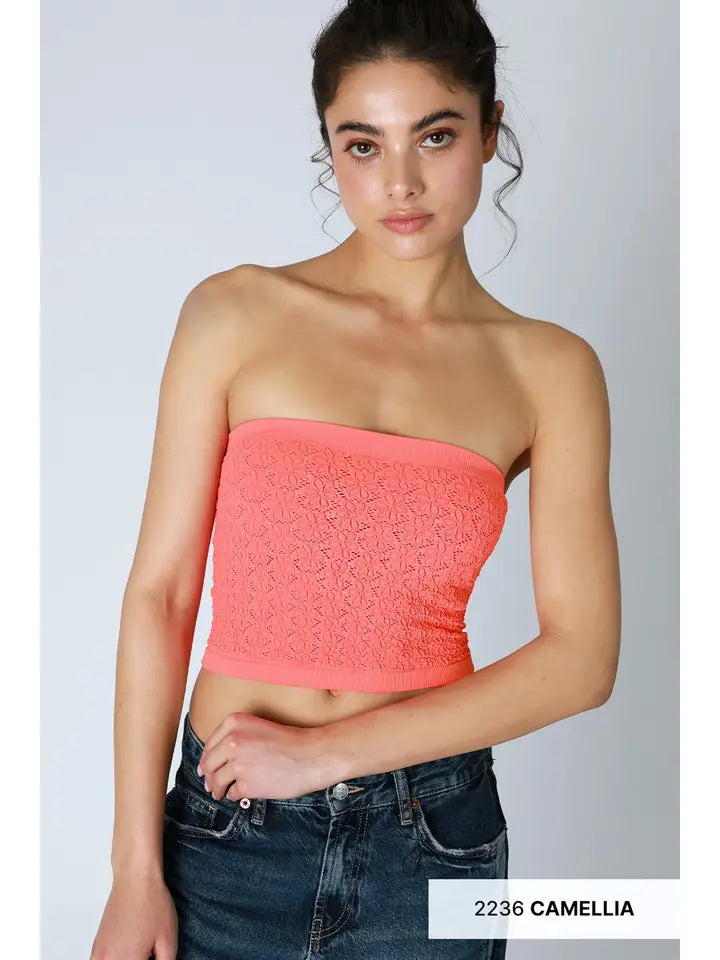 Floral Lace Tube Top