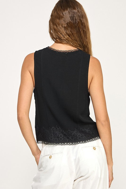 Front Tie Cami Crop Top