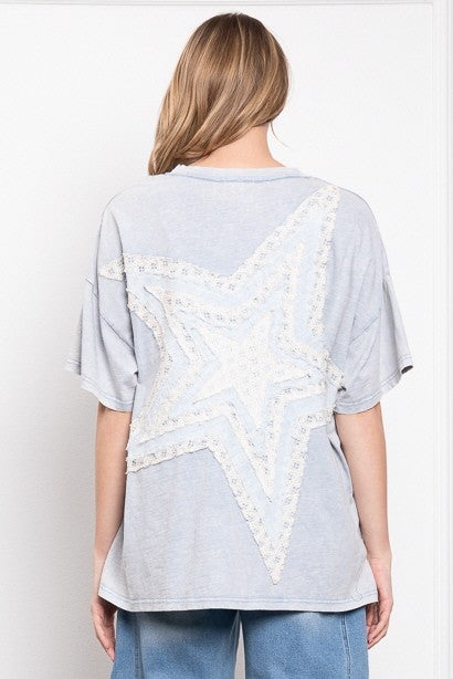 Mineral Washed Star Patch Top