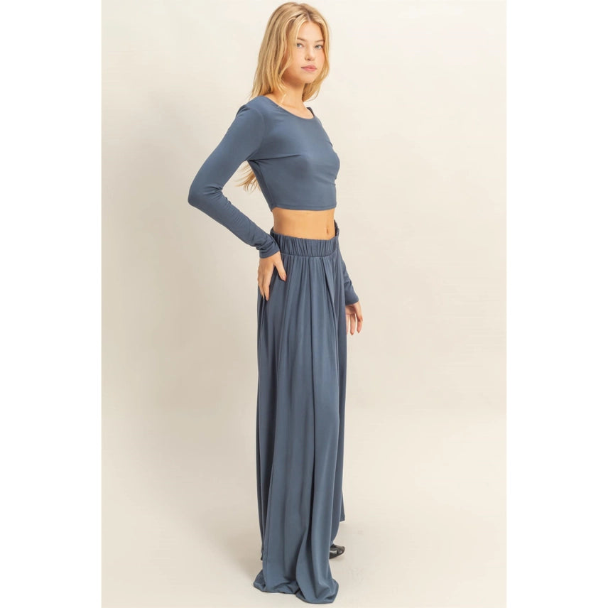Blue Wide Leg Pants