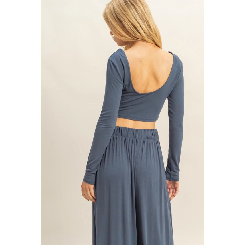 Blue Wide Leg Pants