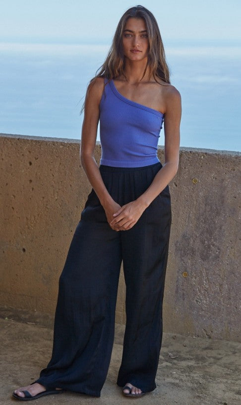 Seamless One Shoulder Ribbed Top