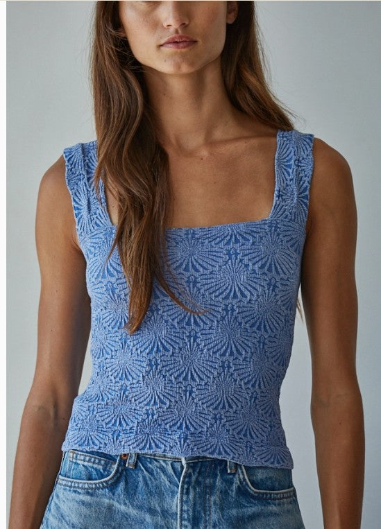 Blue Jacquard Tank