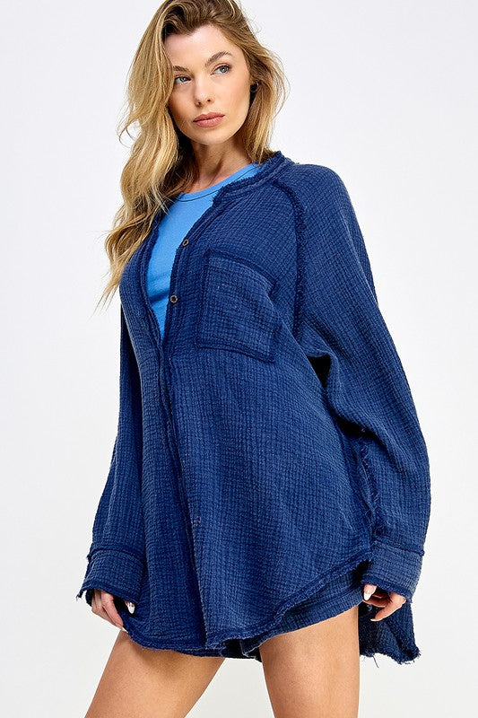 Denim Blue Cotton Shirt