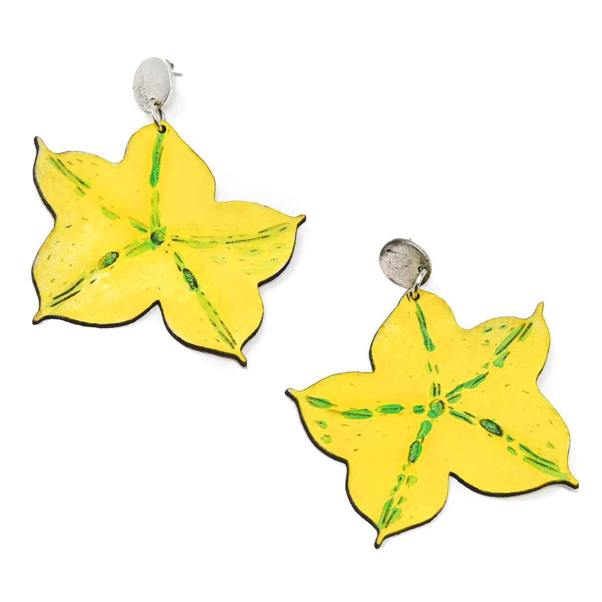 Onyx & Wolf Starfruit Leather Earrings